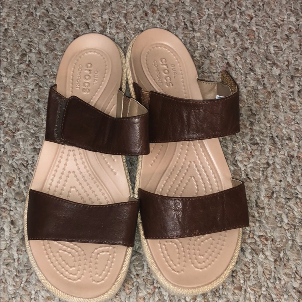 Brown crocs sandals